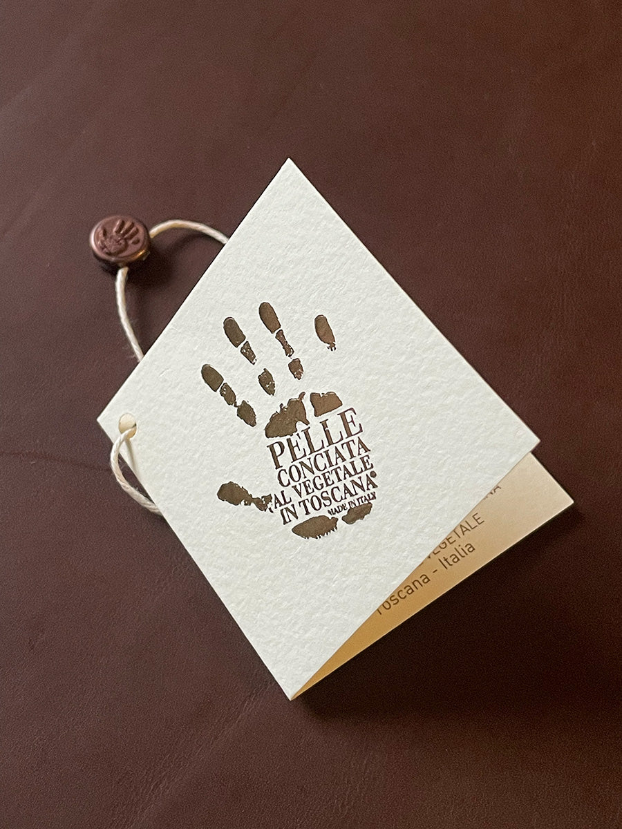 Leather certification for Mou Mou Couture products by Italian Vegetable Tanned Leather Consortium in Tuscany